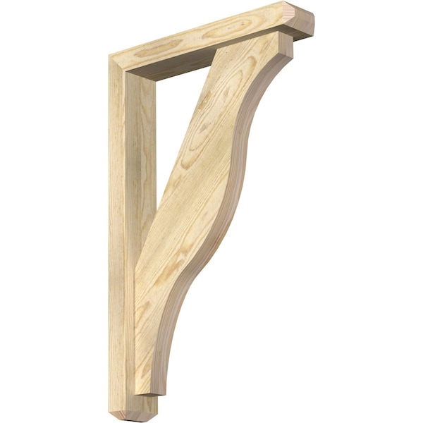 Ekena Millwork Funston Craftsman Rough Sawn Bracket w/ Offset Brace, Douglas Fir, 4"W x 20"D x 32"H BKT0402X20X32FST04RDF - main